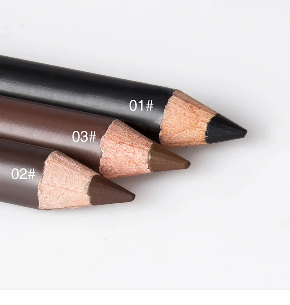 6/12Pcs Waterproof Eyebrow Pencil Easy Color Natural Black Brown Eye Makeup Pen Cosmetic Beginner Practice Eyebrow Beauty Tools