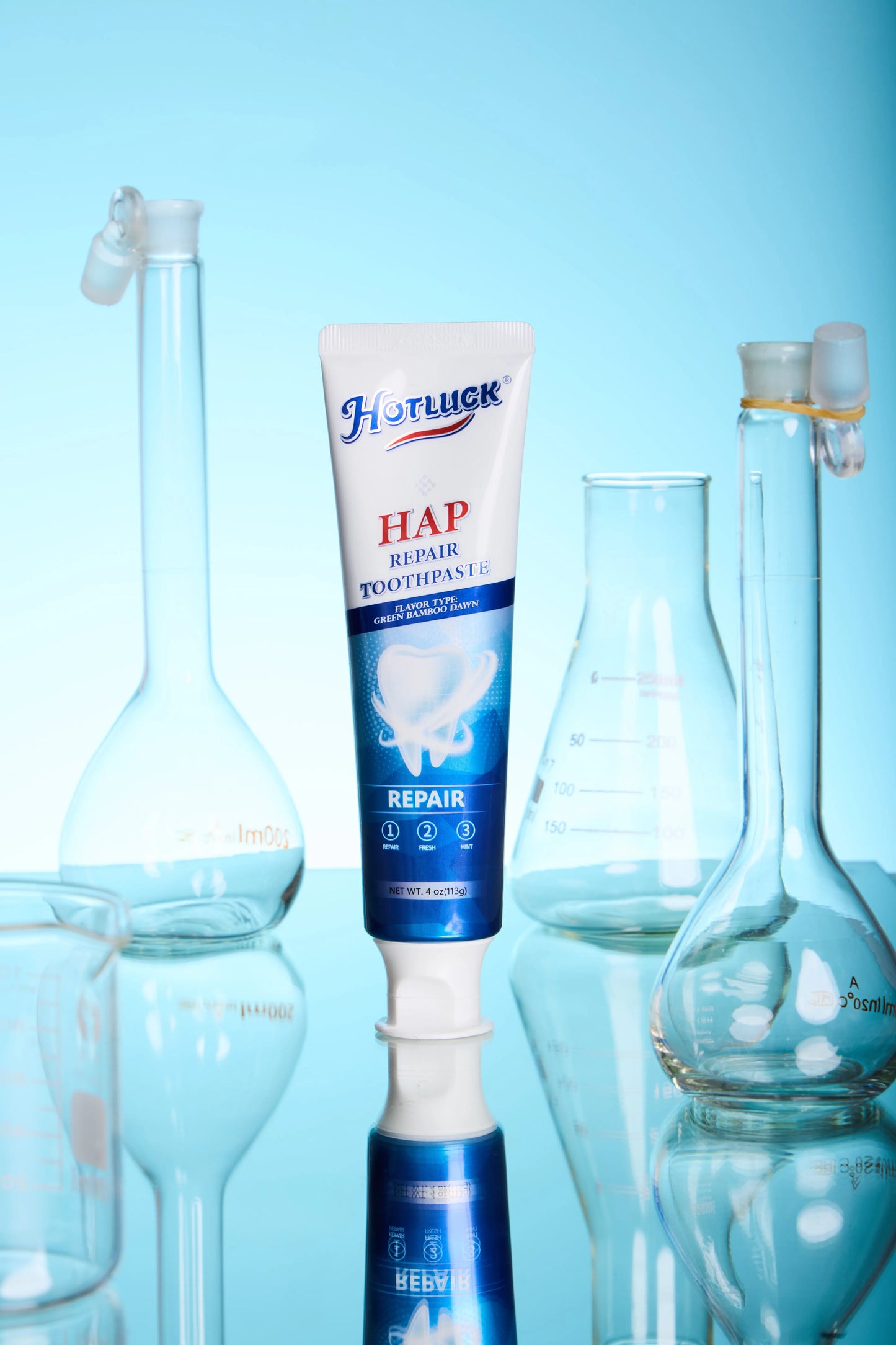 Hotluck Fluoride Free Nano Hydroxyapatite Toothpaste for & Sensitive Relief, Whitening, SLS Free, Natural Peppermint. Made in Chi