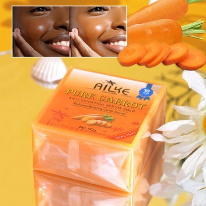 AILKE Pure Carrot Anti-Oxidation Serum Soap, Cleaning Stains, Skin Brightening Soap Bar, With Vitamin C, For Body And Face Use