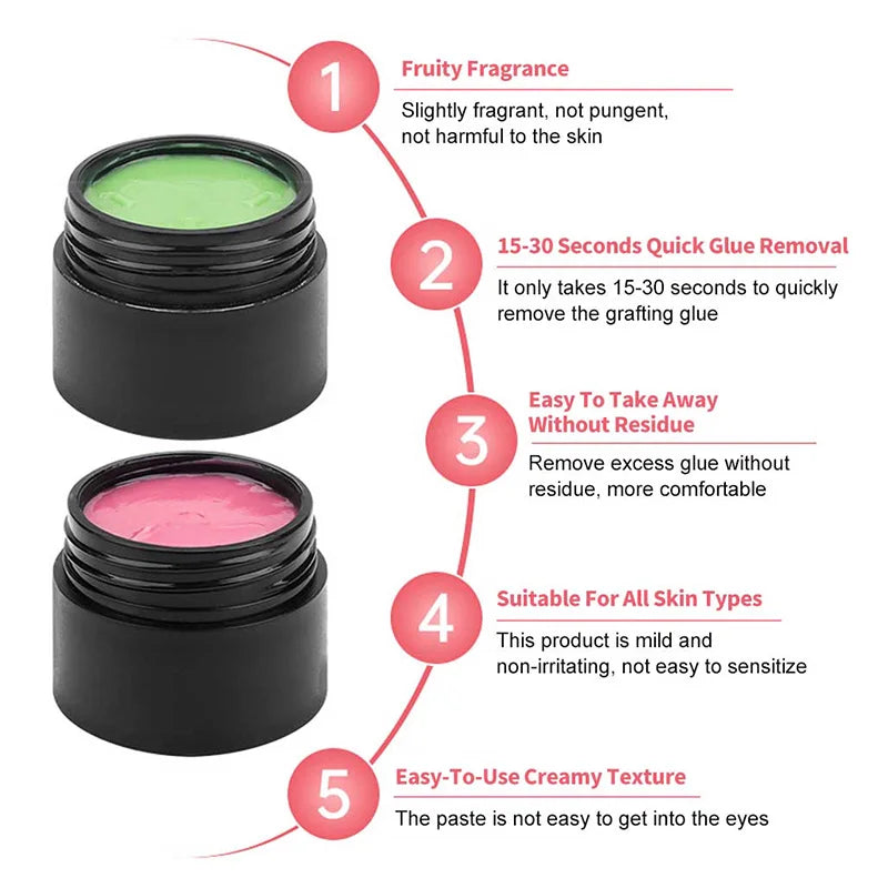 New 10g Fruit Flavour Eyelash Glue Remover Zero Stimulation Quick Removing Eyelash Extensions Tools Fragrancy Smell Cream Makeup