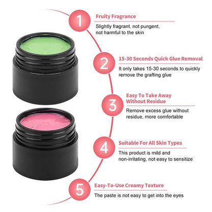 New 10g Fruit Flavour Eyelash Glue Remover Zero Stimulation Quick Removing Eyelash Extensions Tools Fragrancy Smell Cream Makeup
