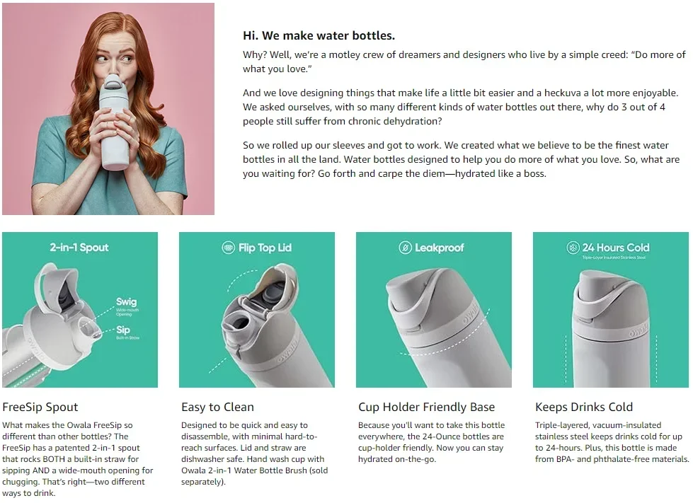 32 Oz Insulated Stainless Steel  Cup Water Bottle with Straw, BPA-Free Sports Water Bottle, Great for Travel