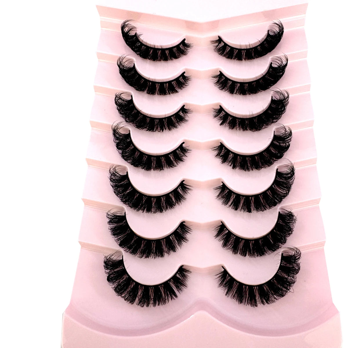 7 Pairs Russian Strip Lashes DD Curl Lashes Pack Fluffy False Lashes russian Lashes Pack Fluffy False Lashes russian extensions