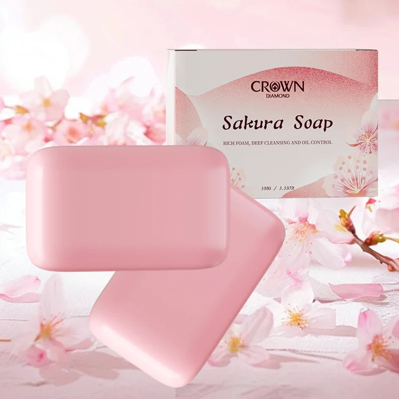 Japanese Facial Soap - Gentle Cleansing, Brightening & Moisturizing, Natural Ingredients for Soft Glowing Skin Sakura Soap
