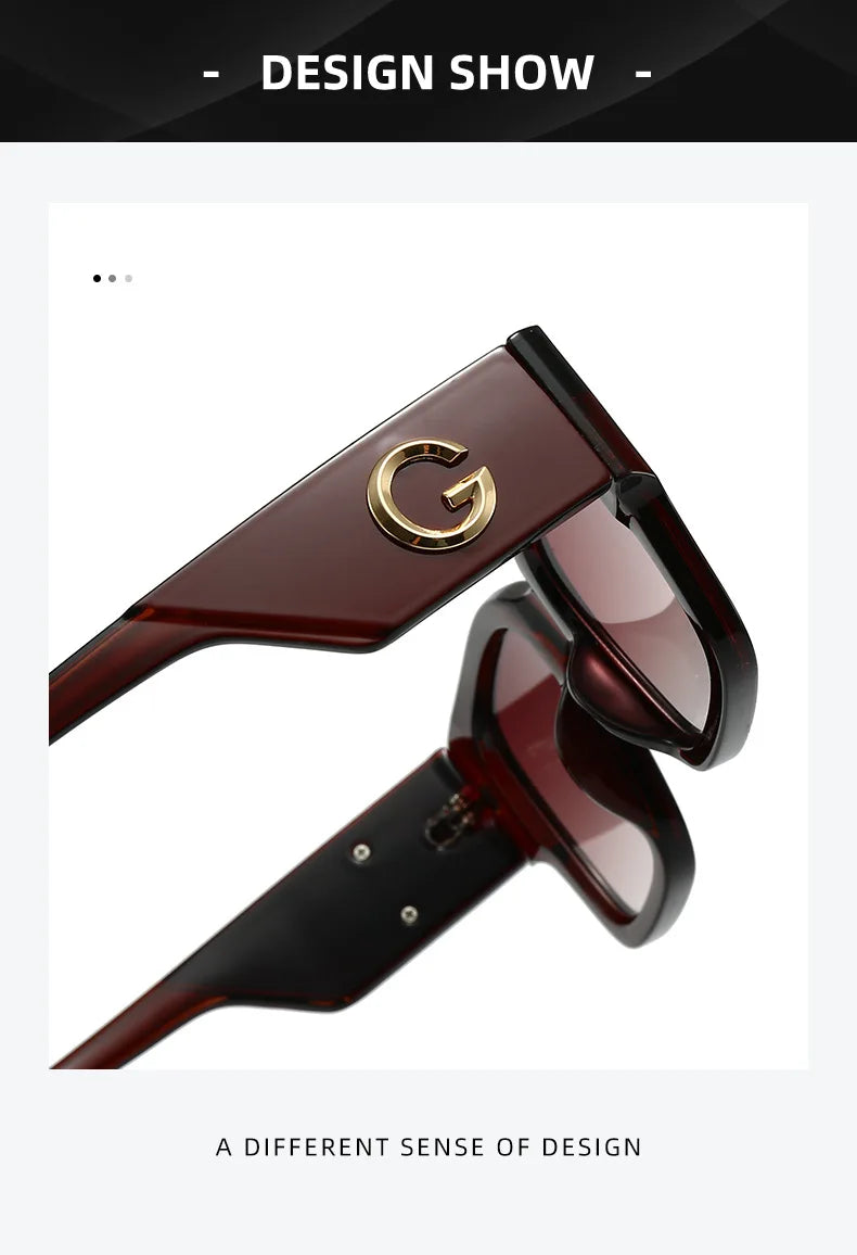 Cute G Brand Women Sunglasses Luxury Men Designer Glasses Square Stylish Unisex Fashion Eyewear UV400