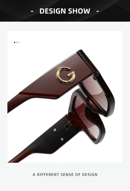 Cute G Brand Women Sunglasses Luxury Men Designer Glasses Square Stylish Unisex Fashion Eyewear UV400