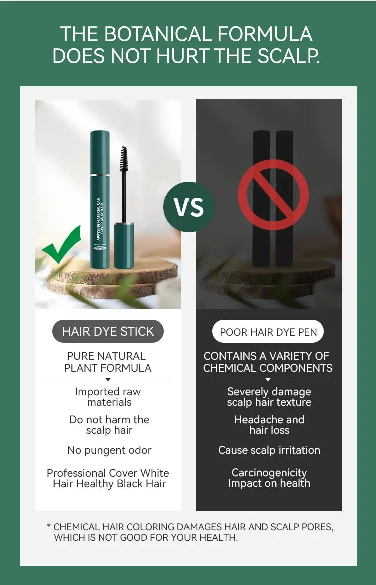 Hair Dying Stick Long Lasting Fast Staining Washable High Saturation Cover White Hair Non-toxic Not Greasy Disposable Hair Dye