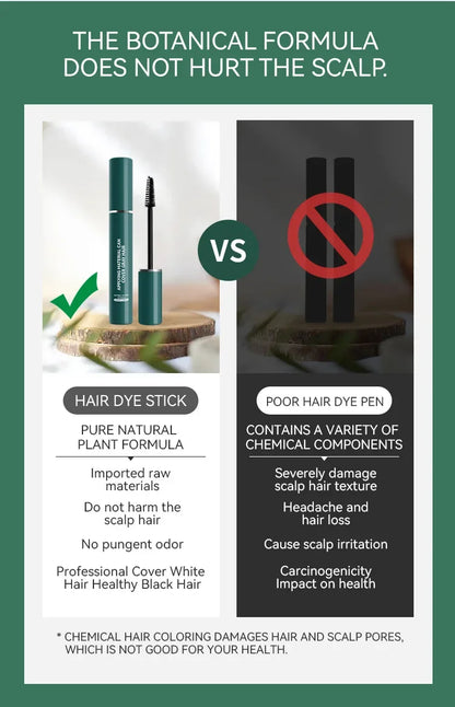 Hair Dying Stick Long Lasting Fast Staining Washable High Saturation Cover White Hair Non-toxic Not Greasy Disposable Hair Dye