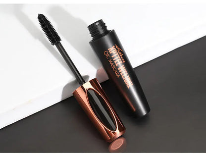 QIC Eyelash Mascara XPTTEE WELIGHL Lasting Mascara & Eyeliner Waterproof Thick Long Curly Silicone Eyelash Brush 4D Mascara
