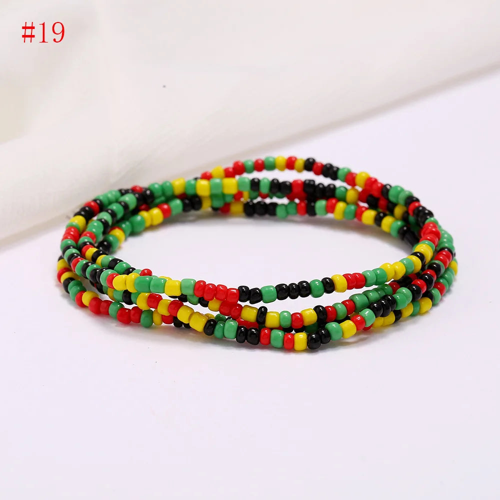 New Fashion Multi-layer Handmade Colored Rice Beads Beach Chain Summer Popular Waist Chain Women BD7051