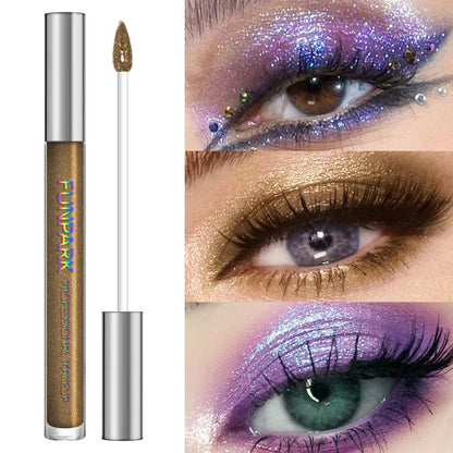 Glitter Liquid Eyeshadow, Silver Monochrome Tone, Waterproof Makeup Effect, Shimmer Pigment Eye Shadow Pallete Set