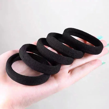 10-100pcs Simple High Elastic Rubber Bands Women Girls Black Hair Ropes Headband Scrunchies 2-5cm Basic Ponytail Holders