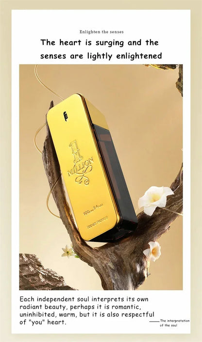 100ML Million Gold Men's Perfume Long Lasting Strong Men's Strong Spicy Pheromone Cologne Body Spray  Perfumes Parfum Homme