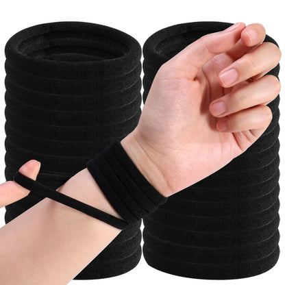 10-100pcs Simple High Elastic Rubber Bands Women Girls Black Hair Ropes Headband Scrunchies 2-5cm Basic Ponytail Holders