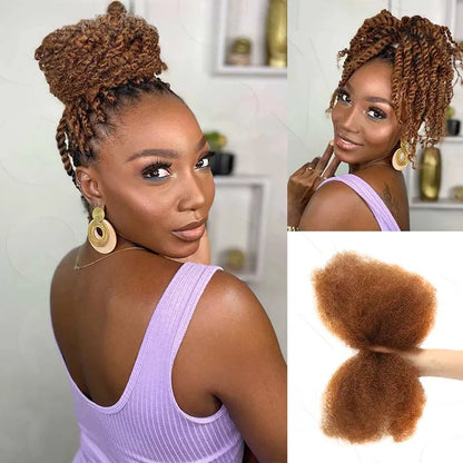 QVR Affordable Afro Kinky Bulk Human Hair 99J Burgundy Color For Braiding DreadLock – Natural Look, Soft Hair, Heat-Resistant