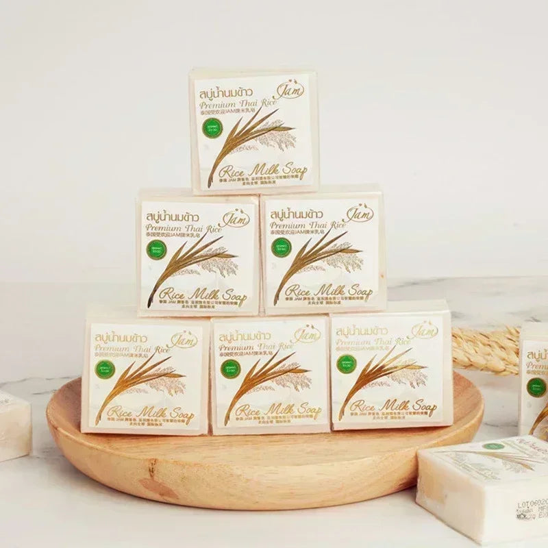 Handmade JAM Rice Milk Goat Milk Soap by K-Brother Thailand Whitening Skin Lightning Beauty Soap Wholesale