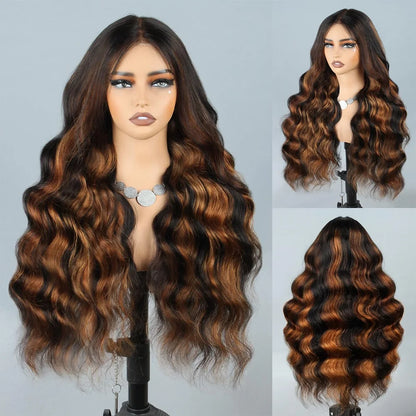 9x6 Wear and Go Glueless Wigs Human Hair Pre Plucked Pre Cut 1B/30 Highlight Ombre Lace Front Wigs Body Wave Human Hair Wigs