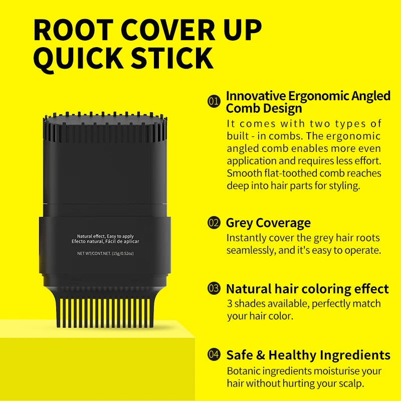 SEVICH 3 Colors Hair Coloring Stick Quickly Covers Gray White Hair Concealer Waterproof Hairline Instant Covering Hair Dye Stick