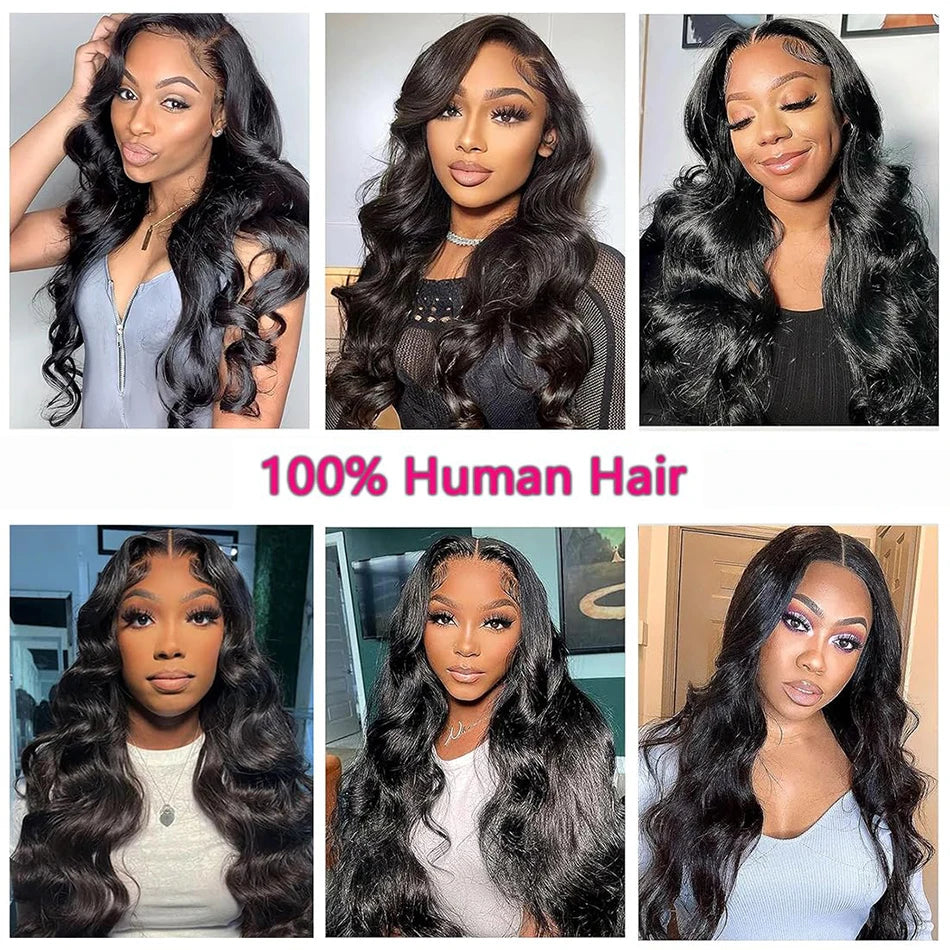 Body Wave 13x4 Lace Front Wigs Brazilian Human Remy Hair 13x6 HD Transparant Swiss Lace Frontal Wig 180% Density Pre Plucked