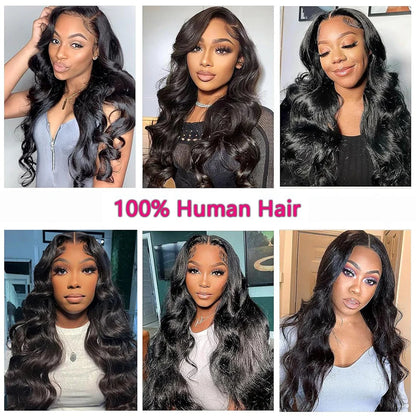 Body Wave 13x4 Lace Front Wigs Brazilian Human Remy Hair 13x6 HD Transparant Swiss Lace Frontal Wig 180% Density Pre Plucked