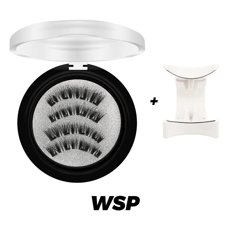 DINGSEN Magnetic Eyelashes 3D Natural False Eyelashes Reusable 4pcs Magnet Clip Set Lashes Extension makeup Tweezers Lash Set