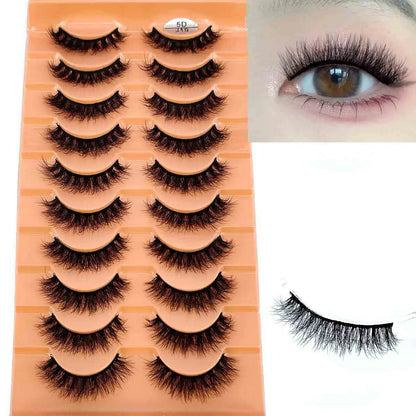 10Pairs 3D Mink Lashes Cilios Fluffy Soft Beauty Natural Short Mink Fake Eyelashes Classic Thick Reusable Makeup False Eyelashes