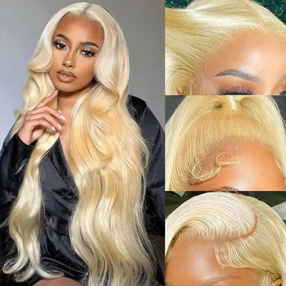 13x4 Honey Blonde Lace Front Wig Human Hair Wigs For Women Brazilian Hair Pre Plucked 30 32 Inch Body Wave 613 Lace Frontal Wig