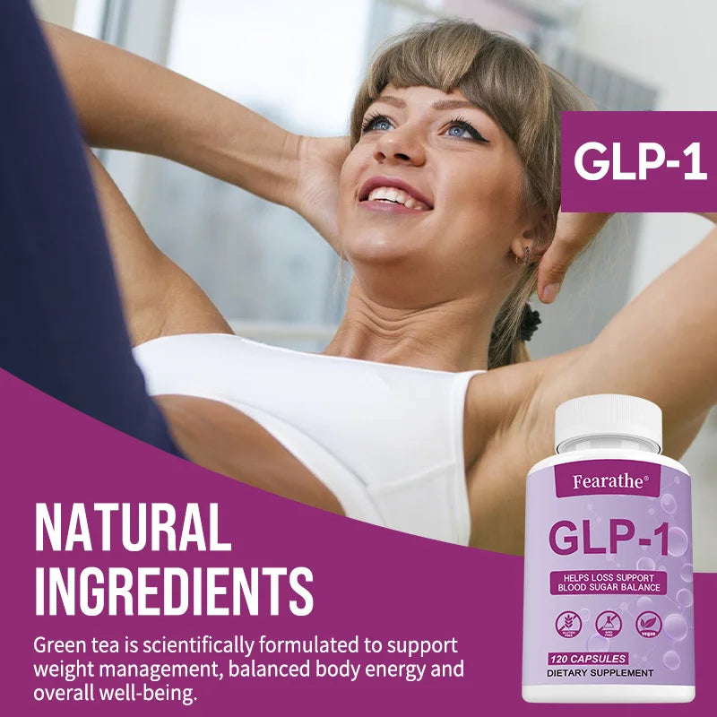 GLP-1 Supplement with Berberine, Green Tea Extract, Supports Metabolism, Blood Sugar Balance & Healthy Weight, 120 Capsules