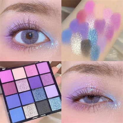 16 Colors Matte Eye Shadow Shimmer Pink Purple Green High Pigment Brightening Waterproof Lasting Charming Eyes Cosmetics Makeup