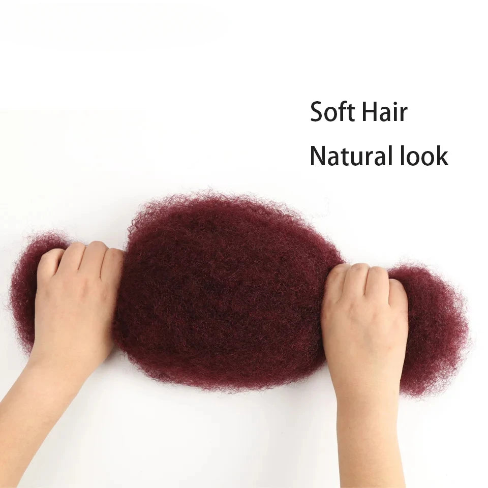 QVR Affordable Afro Kinky Bulk Human Hair 99J Burgundy Color For Braiding DreadLock – Natural Look, Soft Hair, Heat-Resistant
