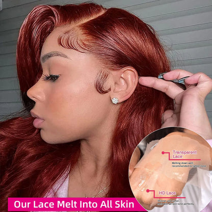 Reddish Brown Straight 13x6 Hd Lace Frontal Human Hair Wig Pre Plucked 13x4 Lace Frontal Wig Brazilian Human Hair Wigs For Women