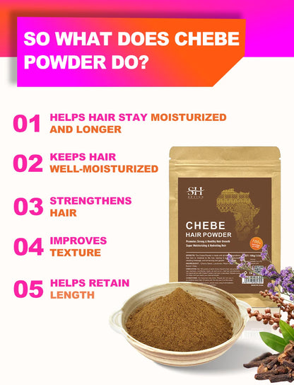 Sevich 100% Chebe Powder Effective Growthing Hair Improves Hair Density Nourishes Follicles Fast Regrowth Hair Product 100g