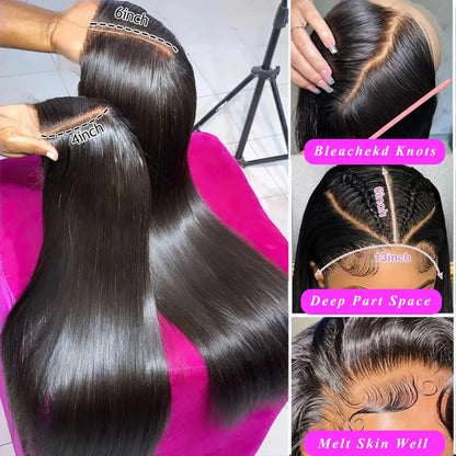 360 Lace Front Wigs Human Hair pre plucked Straight Lace Front Wigs Human Hair 13x4 Full Lace Human Hair Wigs For Black Women