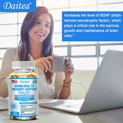 Vitamin B6 Supplement, Brain Health Memory Support 5000 mg, Supports Focus, Brain Function & Circulation, 120 Capsules