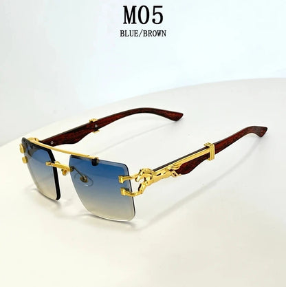 Rimless Designer Sunglasses Women Trendy Luxe Fashion Sunglasses Men Vintage Glasses Lentes De Sol Mujer Lunette Soleil Femme