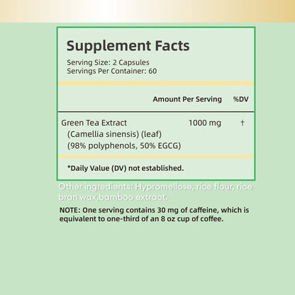 Green Tea Extract - Burning & Inhibiting Fat Control Appetite, Gut Health, Weight Management - 120 Capsules