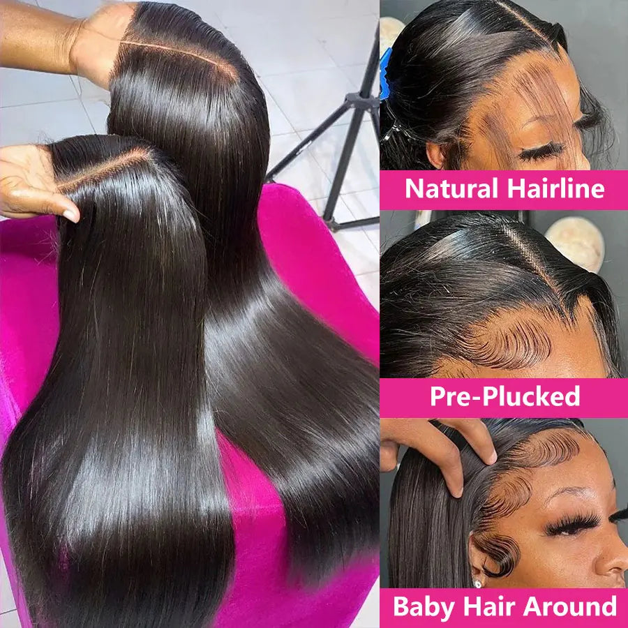 360 Lace Front Wigs Human Hair pre plucked Straight Lace Front Wigs Human Hair 13x4 Full Lace Human Hair Wigs For Black Women
