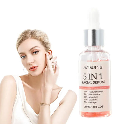 5 In 1 Hyaluronic Acid Face Serum Moisturizing Vitamin C collagen Lightning Facial Serum Shrink Pores Skin Care