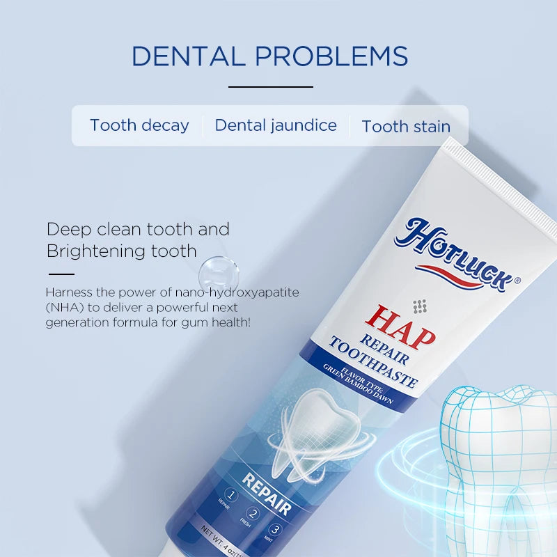 Hotluck Fluoride Free Nano Hydroxyapatite Toothpaste for & Sensitive Relief, Whitening, SLS Free, Natural Peppermint.Made in Chi