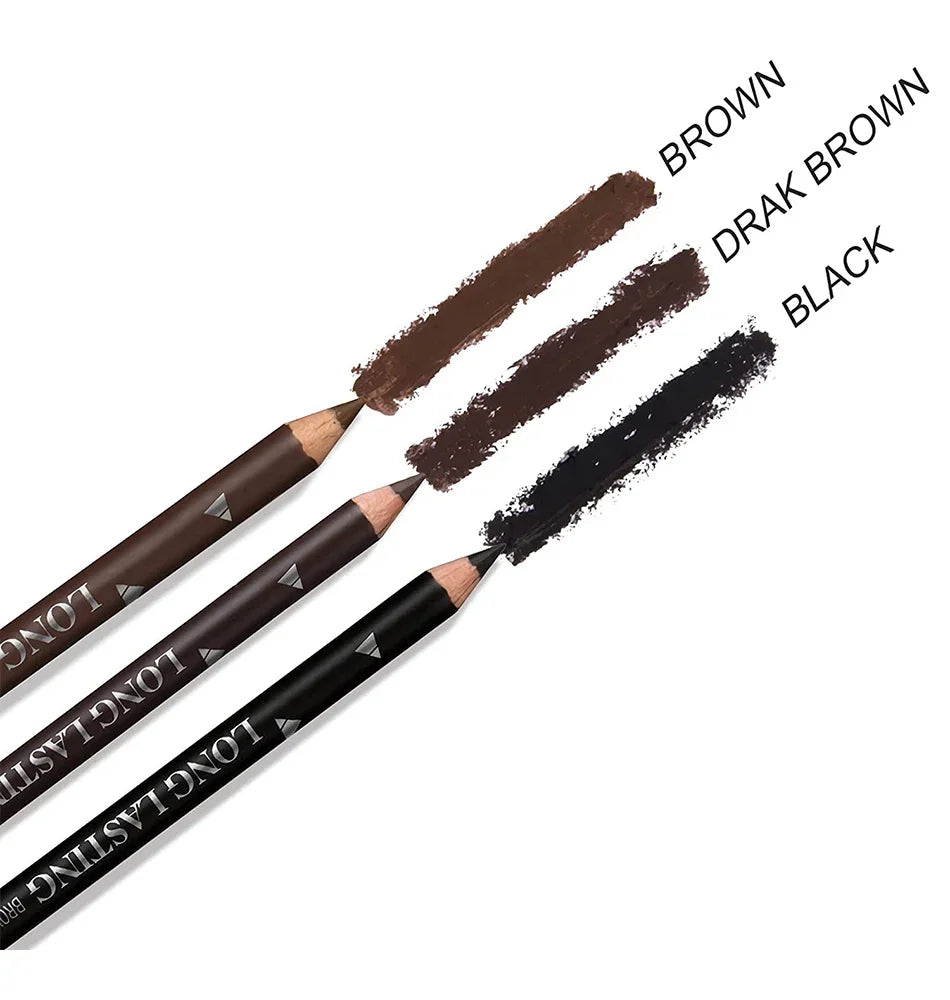 6/12Pcs Waterproof Eyebrow Pencil Easy Color Natural Black Brown Eye Makeup Pen Cosmetic Beginner Practice Eyebrow Beauty Tools