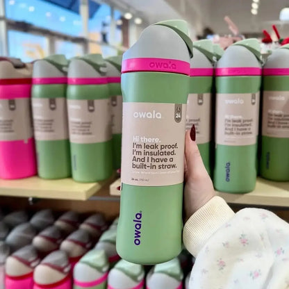 32 Oz Insulated Stainless Steel  Cup Water Bottle with Straw, BPA-Free Sports Water Bottle, Great for Travel