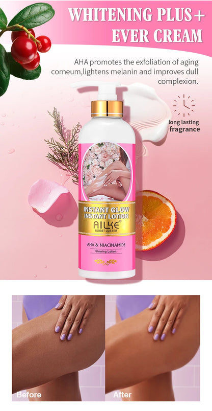 AILKE OEM Wholesale Smooth Brightening AHA Dark Spots Removal, Skin Whitening Anti Wrinkle Skin Care Set