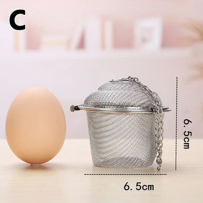 Herbal Ball Tea Spice Strainer Durable Silver Reusable Stainless Mesh Teakettle Locking Tea Filter Infuser Spice Kitchen 5 Sizes