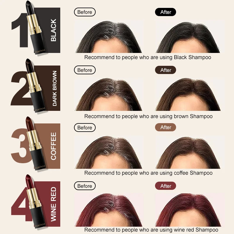 2pcs Quick Fix Hair Color Pencil Disposable Hair Dye Pen Portable Hair Color Pen Temporary Cover Up White Hair