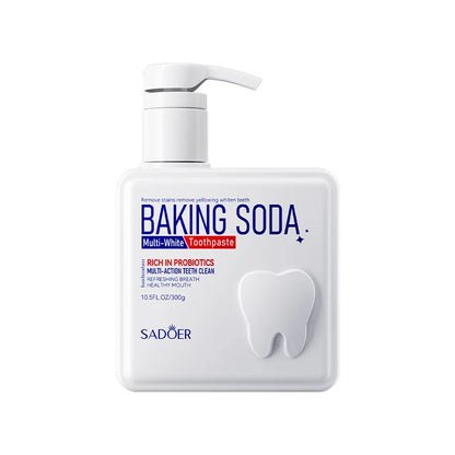 Baking Soda Probiotic Whitening Toothpaste To Remove Yellow Teeth Stains and White Teeth Removal Clean Teeth Fresh Mouth 300g