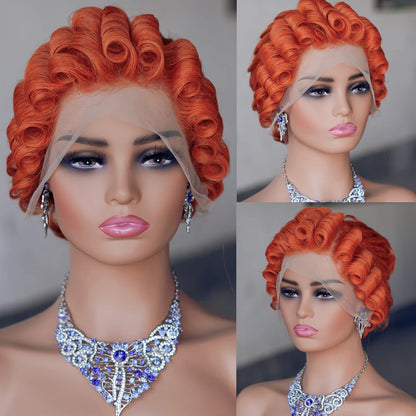 613 Blonde Pixie Cut Short Bob Loose Wave Human Hair Wigs Chocolate Brown Short Bob 13x4 Transparent Lace Front Wigs Preplucked