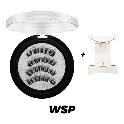 DINGSEN Magnetic Eyelashes 3D Natural False Eyelashes Reusable 4pcs Magnet Clip Set Lashes Extension makeup Tweezers Lash Set