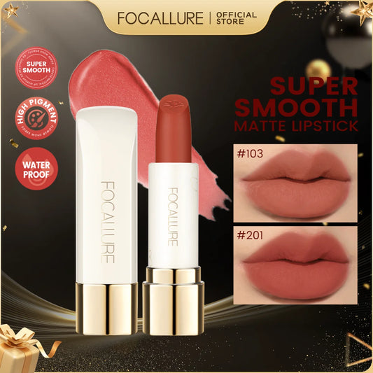FOCALLURE Natural Matte Lipstick Waterproof Long-lasting Smooth Moisturizing Lip Balms Lightweight Lips Glaze Makeup Cosmetics
