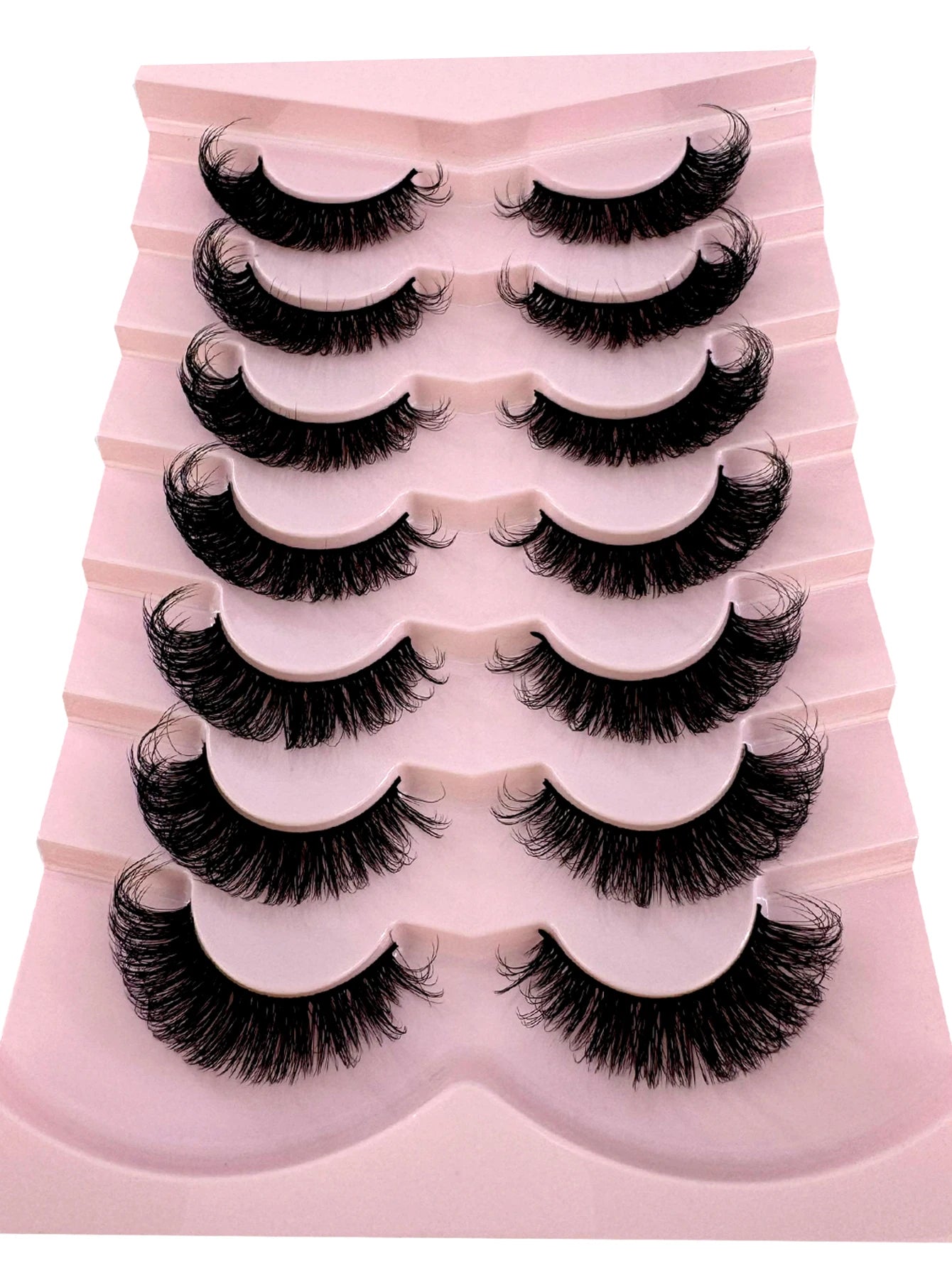 7 Pairs Russian Strip Lashes DD Curl Lashes Pack Fluffy False Lashes russian Lashes Pack Fluffy False Lashes russian extensions