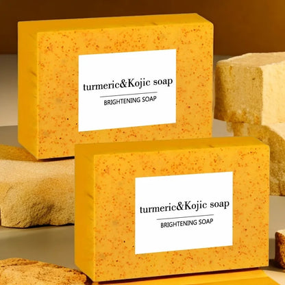 100g Turmeric Kojic Acid Soap with Lemon Granules Exfoliating Scrubbing Skin Lightening Body Care Jabón Con Ácido Kojico Y Témor